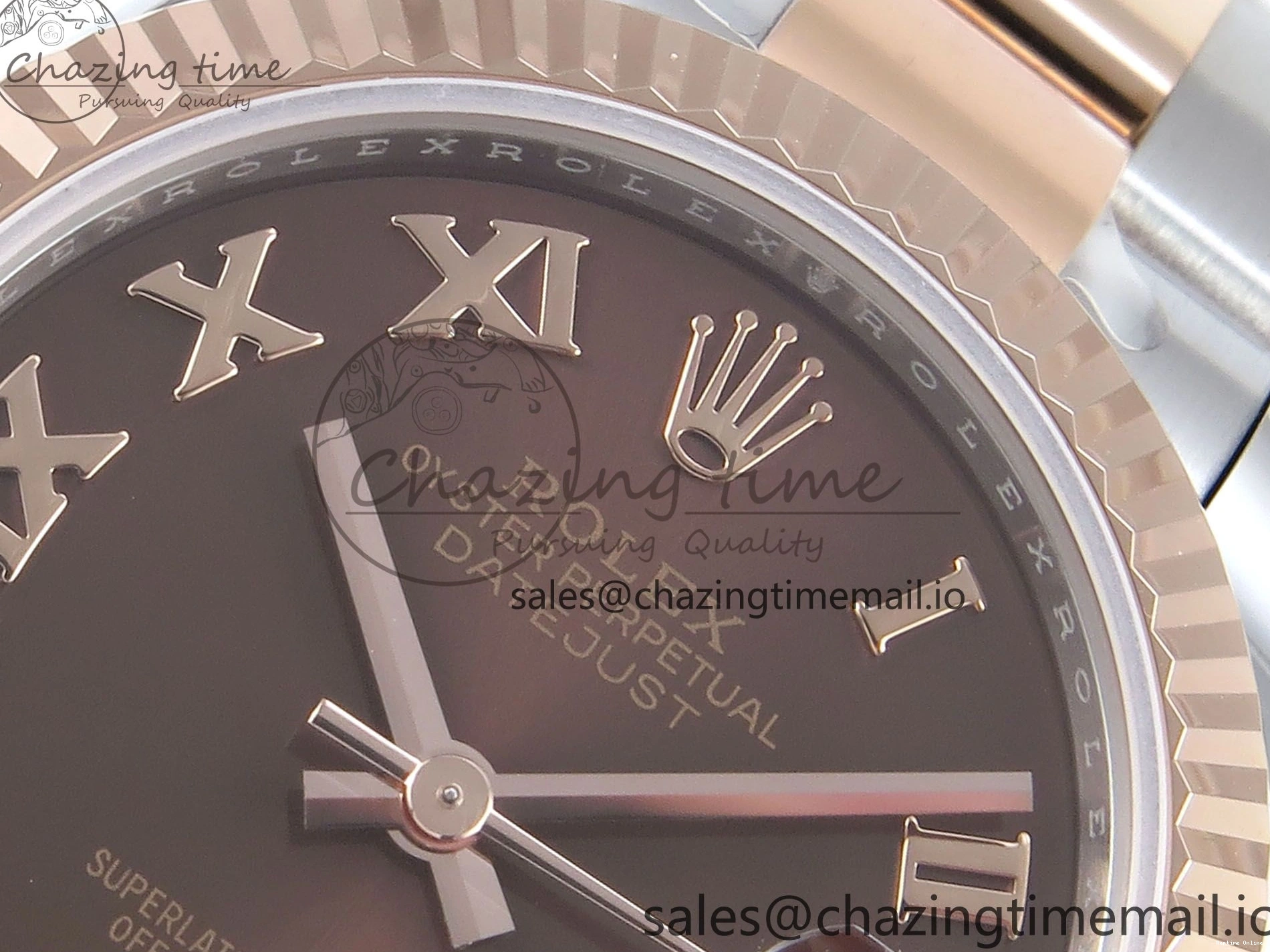 0216 DateJust 31 278271 ARF 1:1 Best Edition 904L Steel Brown Roman Diamonds Dial on SS RG Oyster Bracelet ETA SmartChoice 520